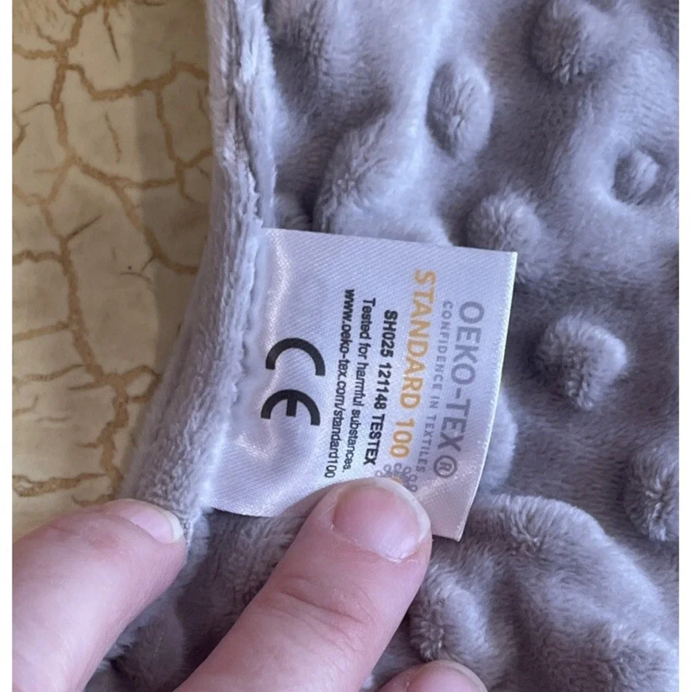 Crevent Baby Security Blanket Gray Elephant‎ Minky Dot Lovey Plush 12 Inch